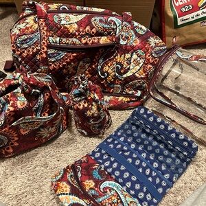 Vera Bradley Paisley Jamboree Travel Bag Set, 5 pieces